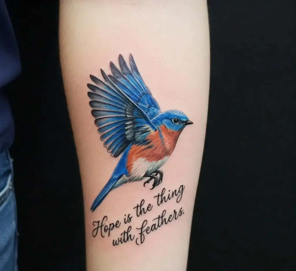 Bluebird with Quote