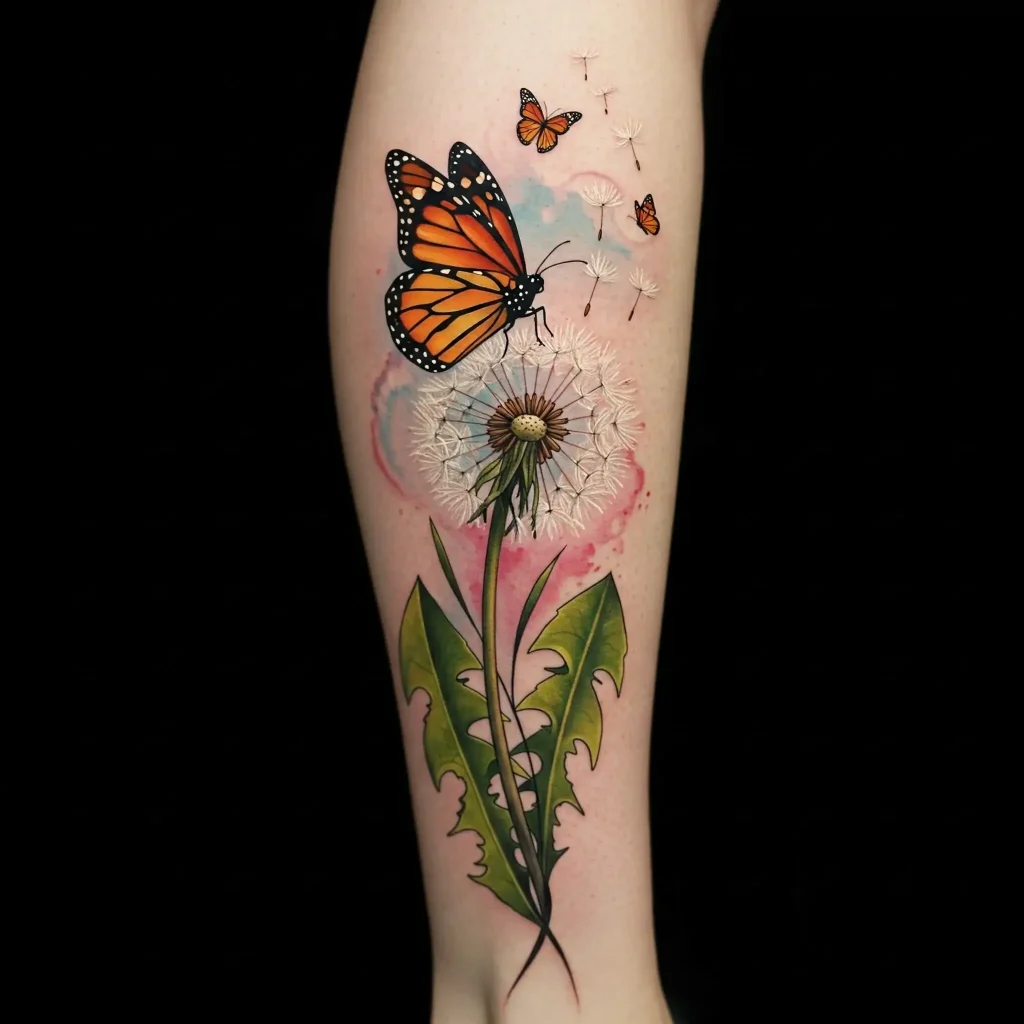 Butterfly Landing on a Dandelion