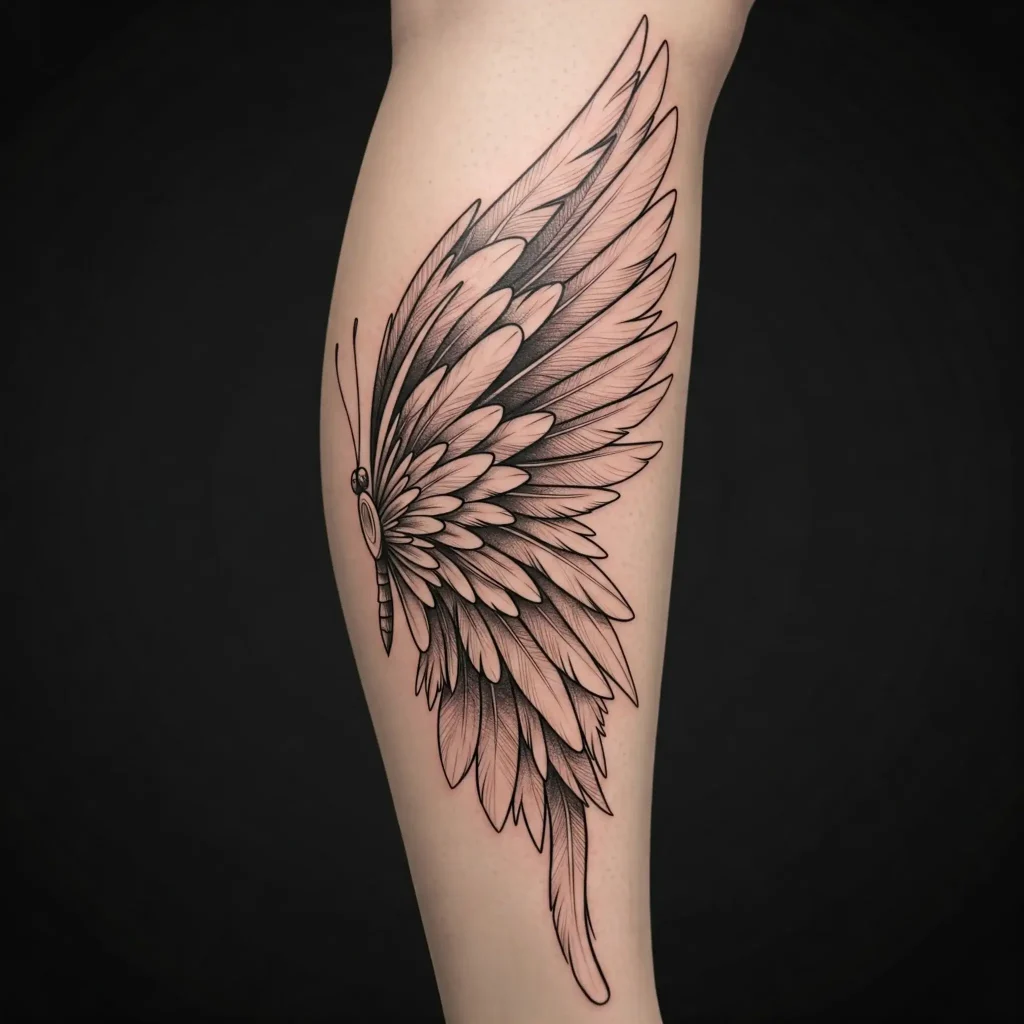 Butterfly With Feathered Wings