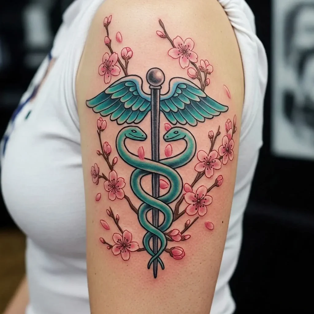 Caduceus + Flowers