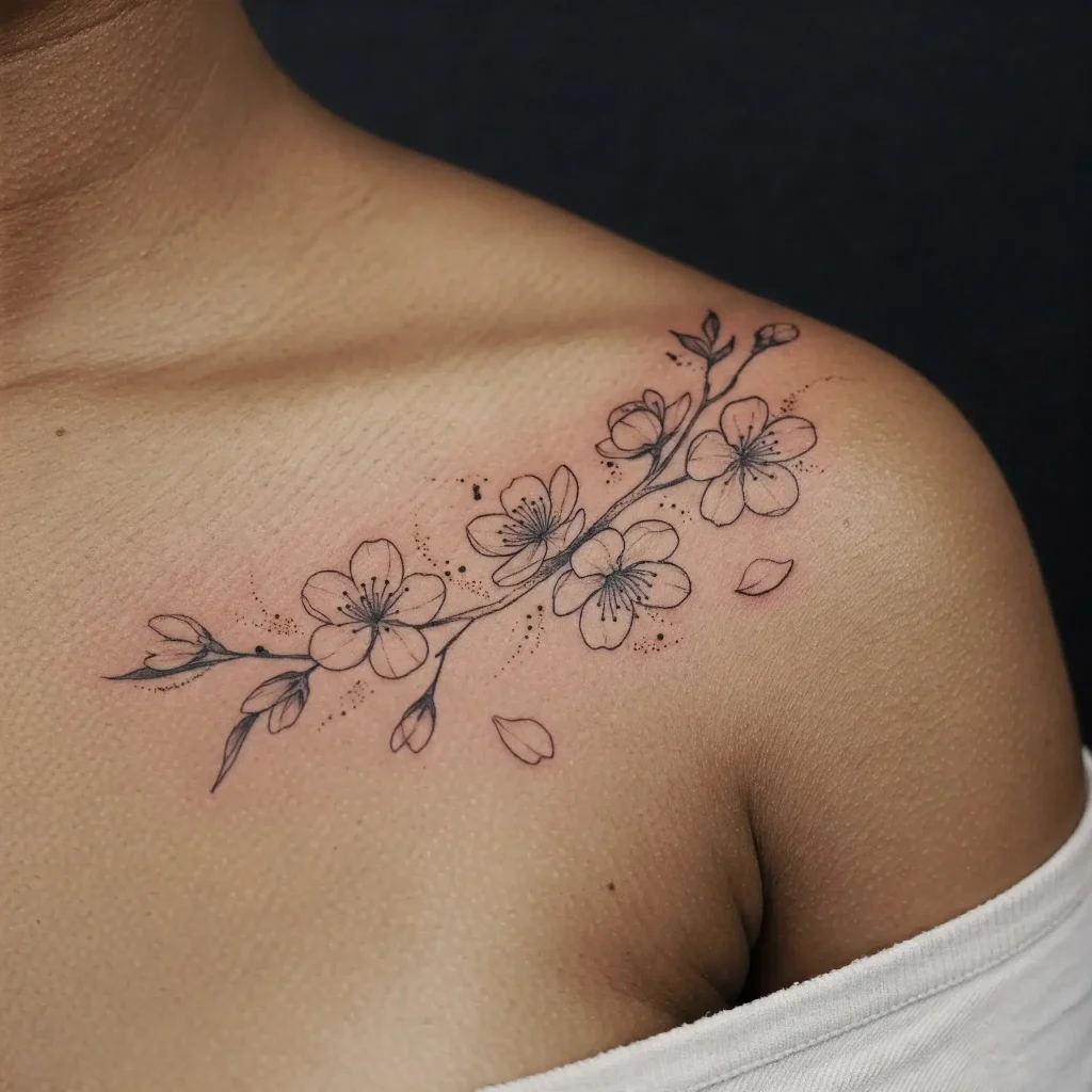 Cherry Blossom Shoulder Branch