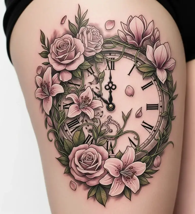 Flower Thigh Tattoos