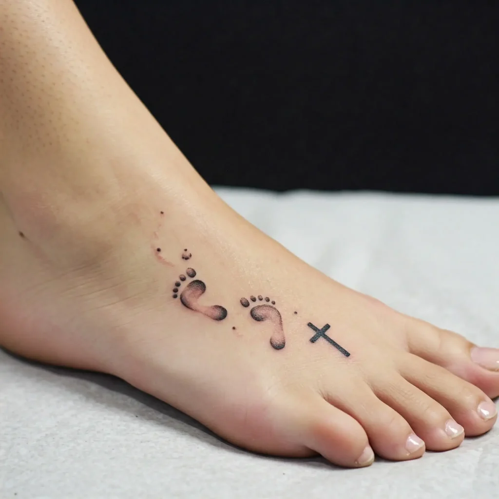  Footprints with Cross Trail