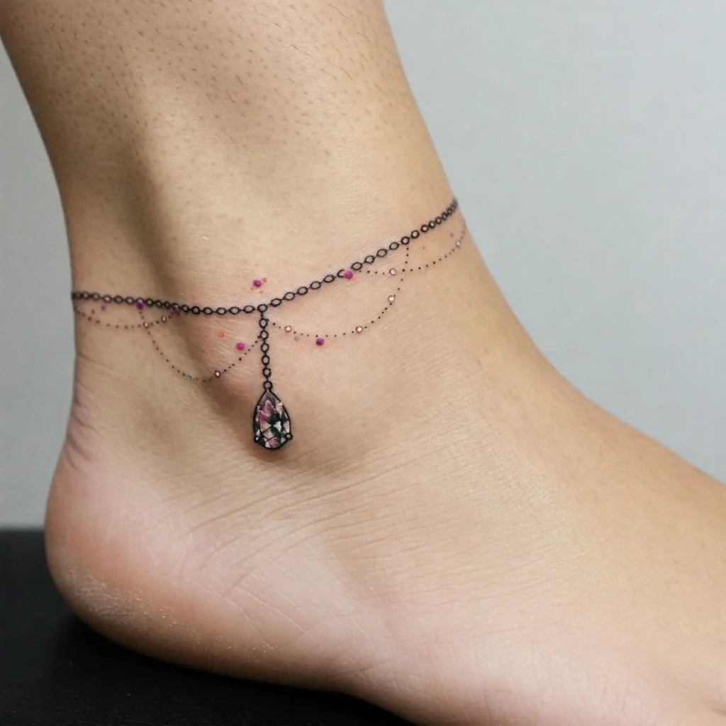 Gemstone Drop Anklet