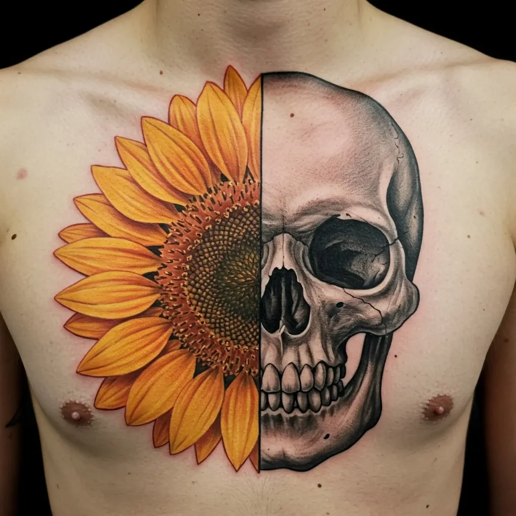 Half Sunflower, Half Skull