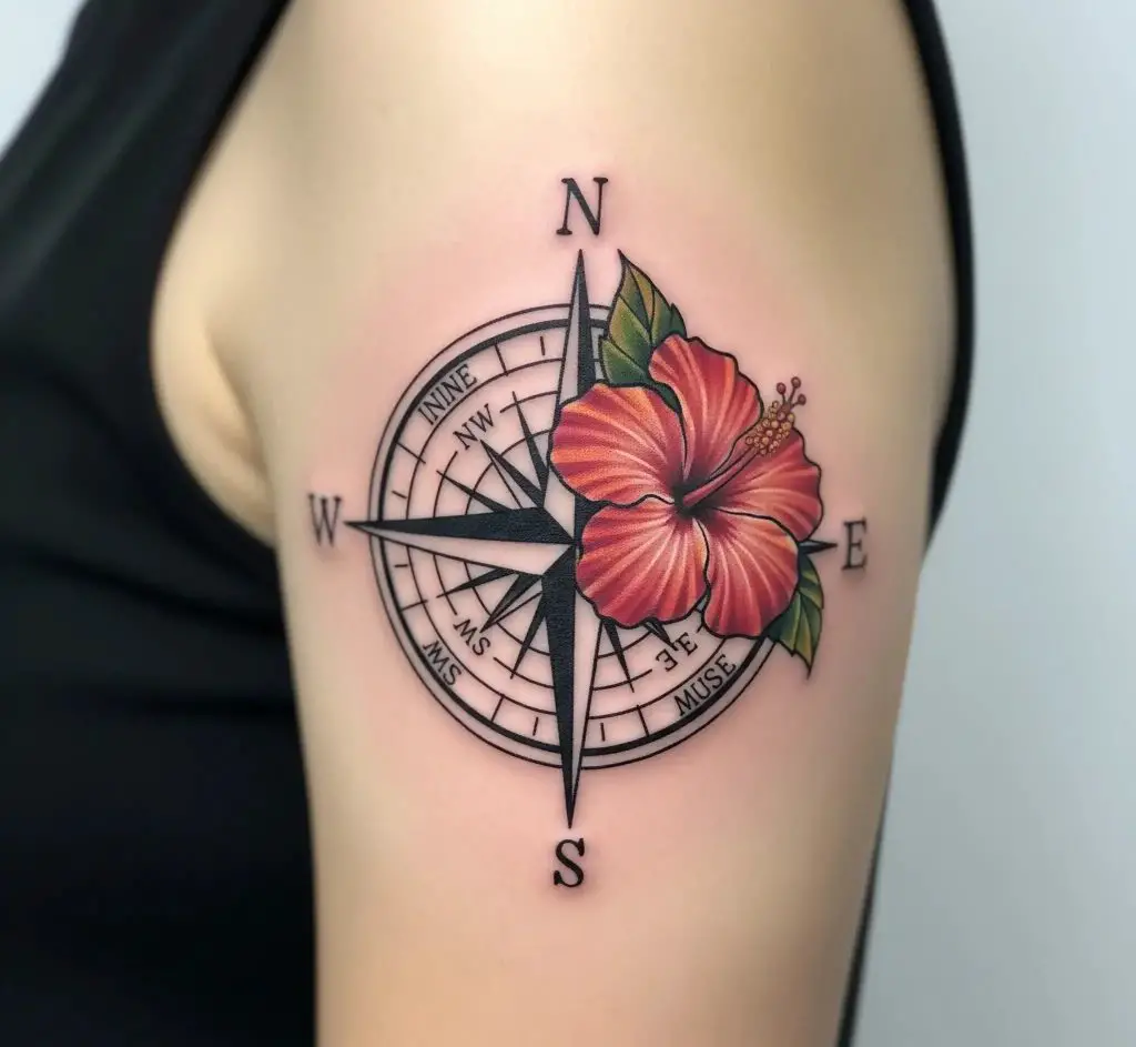 Hibiscus and Compass