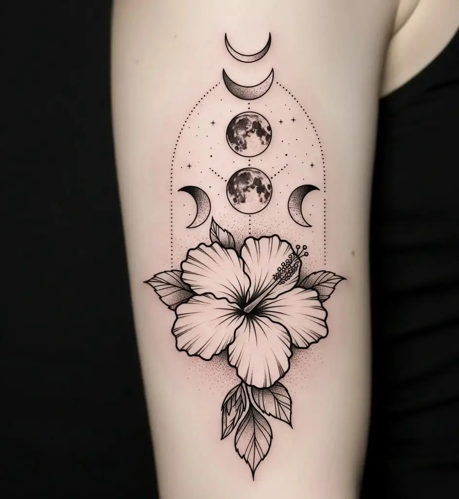 Hibiscus and Moon Phases