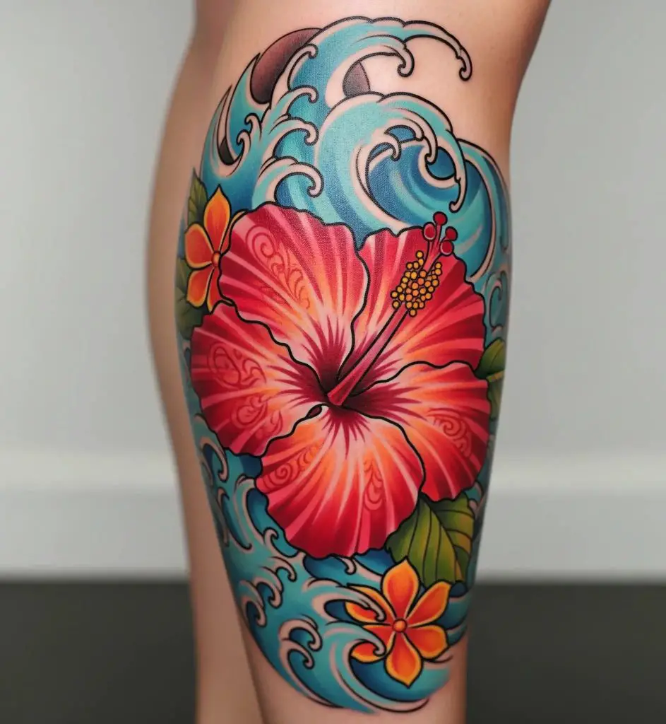 Hibiscus with Waves