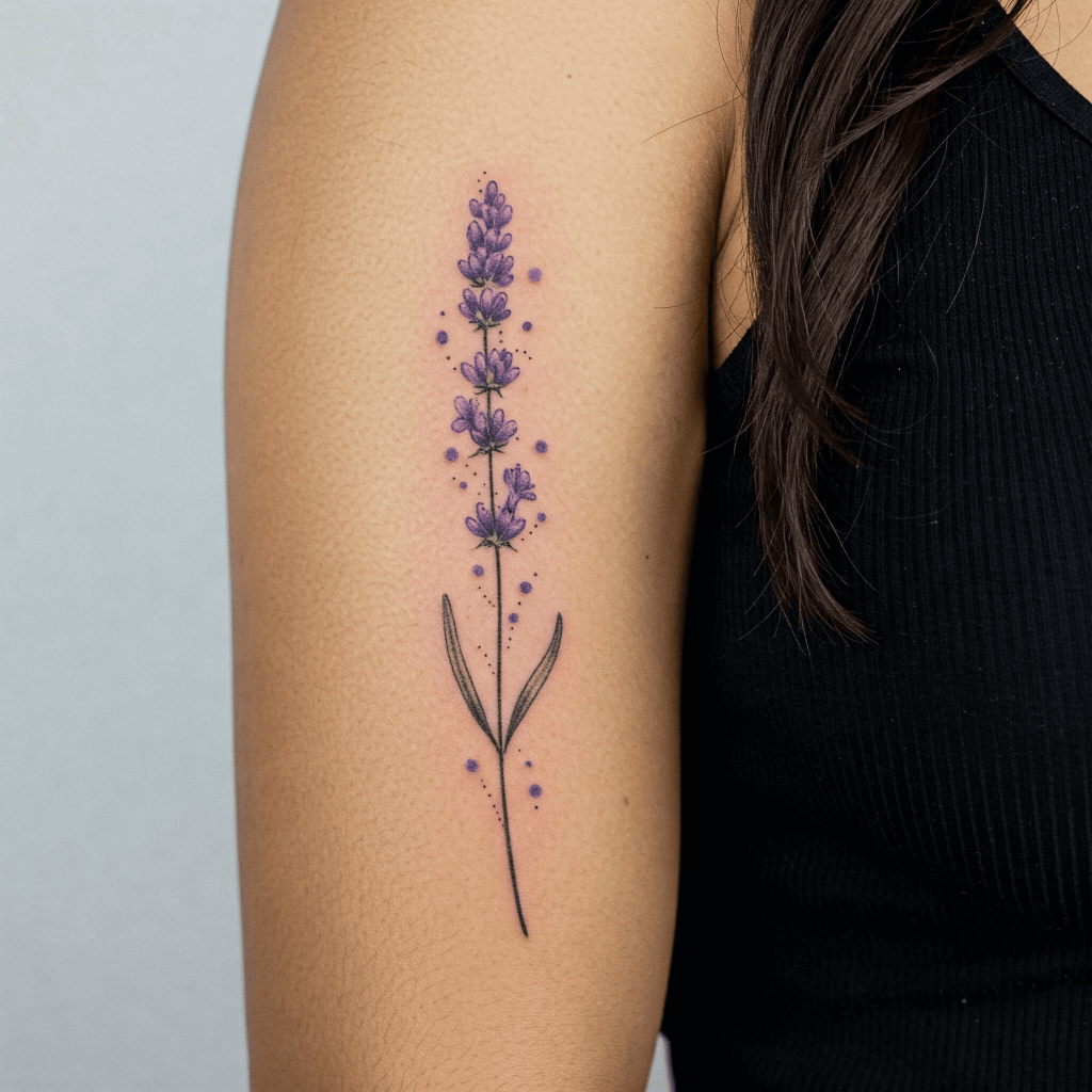 Lavender Stem on Inner Arm