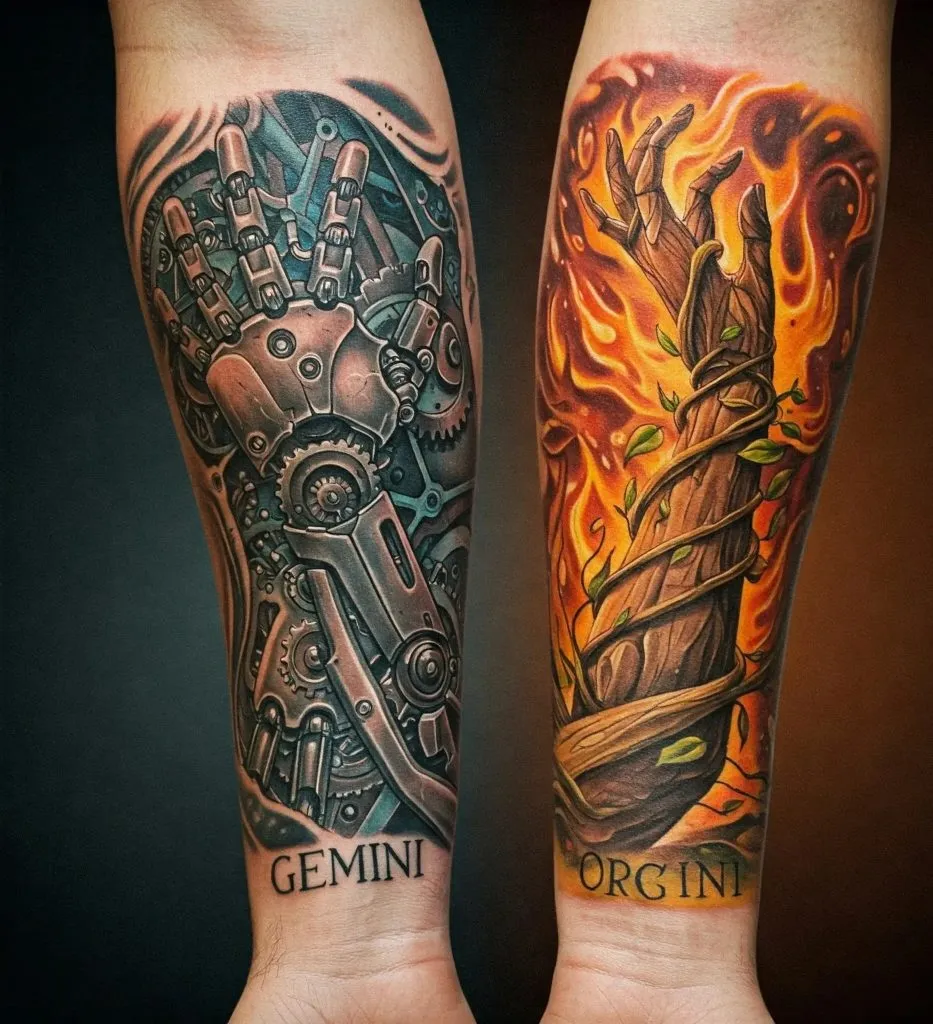 Mechanical vs. Organic Twin Arms