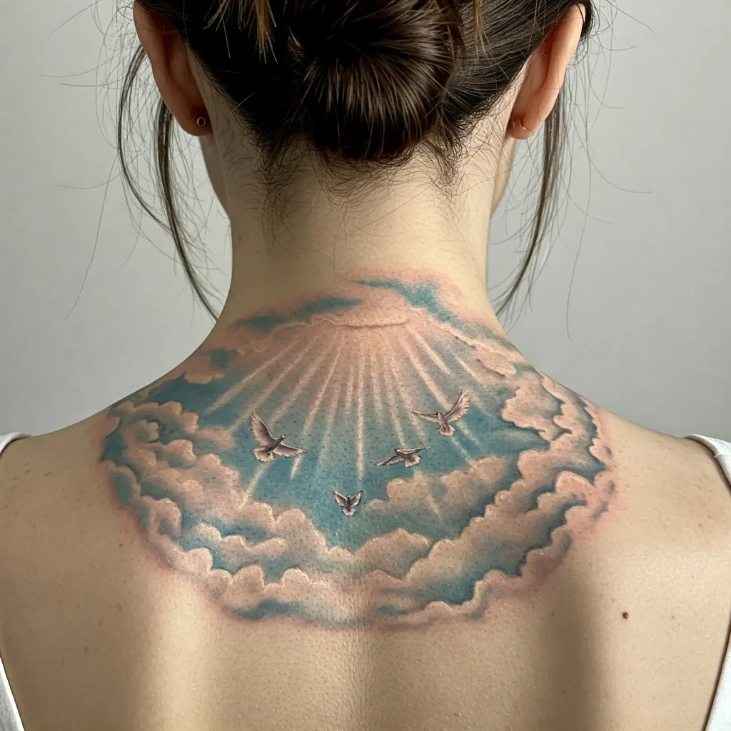 Open Heaven Clouds with Doves