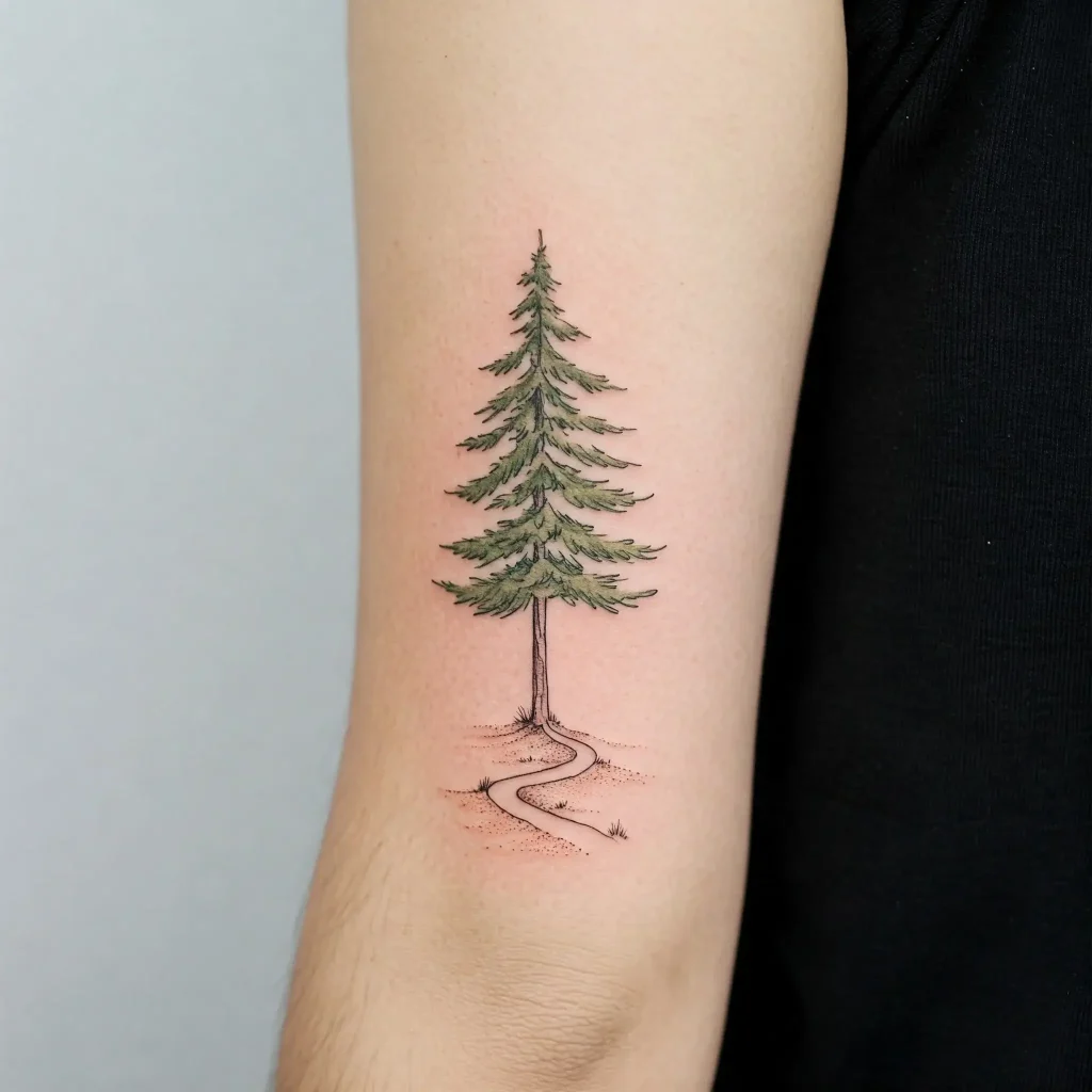 Pine Tree with a Trail