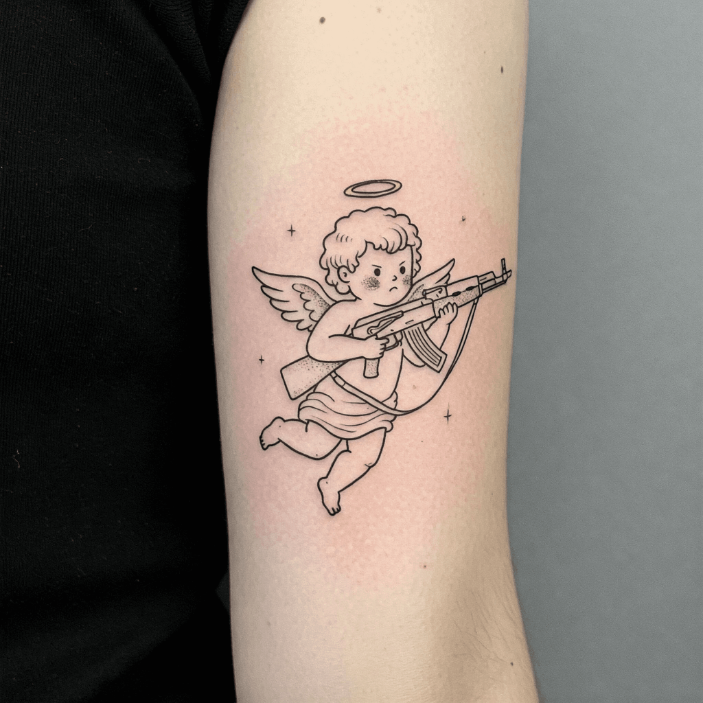 Prominent Figures With The Angel With AK-47 Tattoo