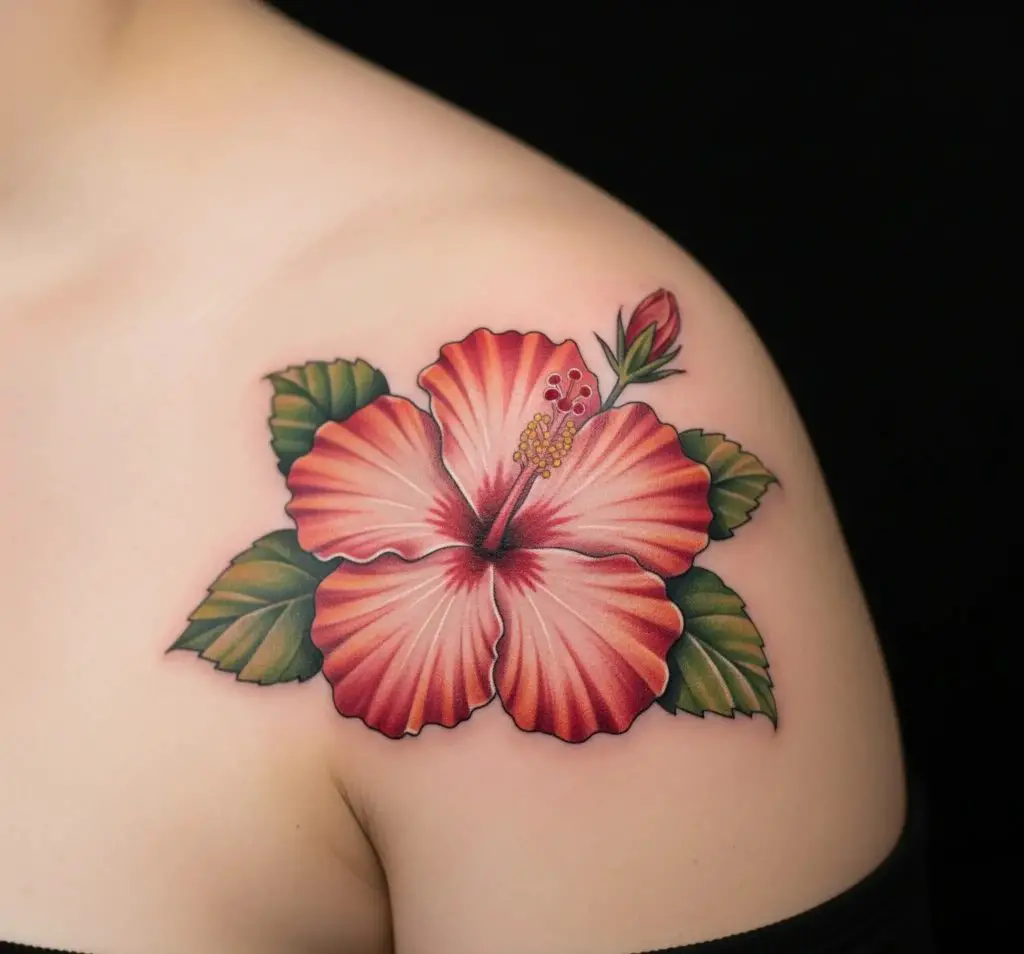 Single Hibiscus on Shoulder