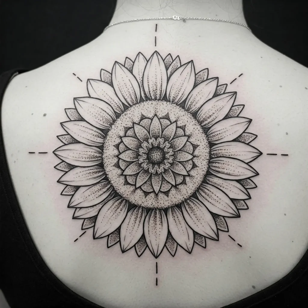 Sunflower with Mandala Center