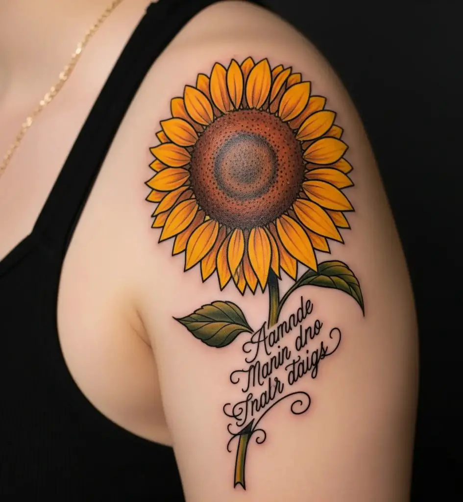Sunflower with Script