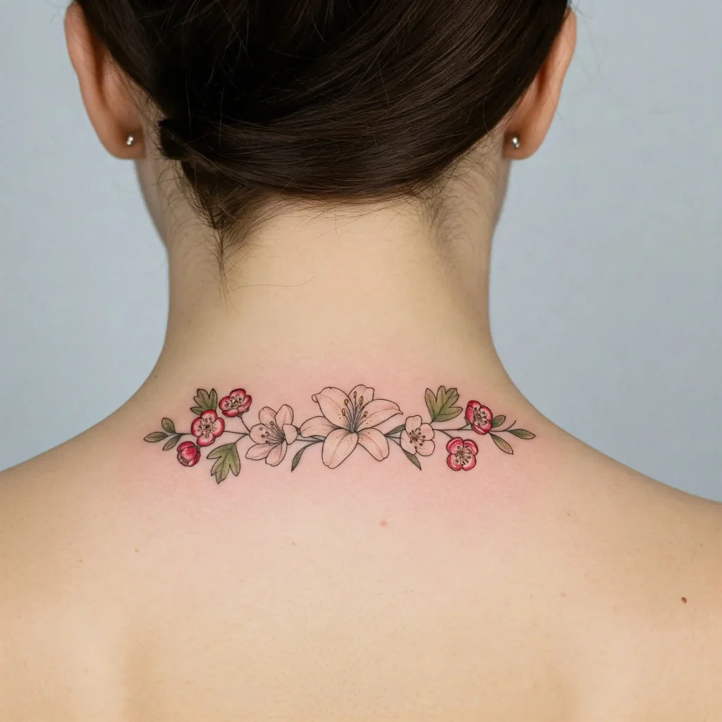Tiny Collarbone Blossom Line