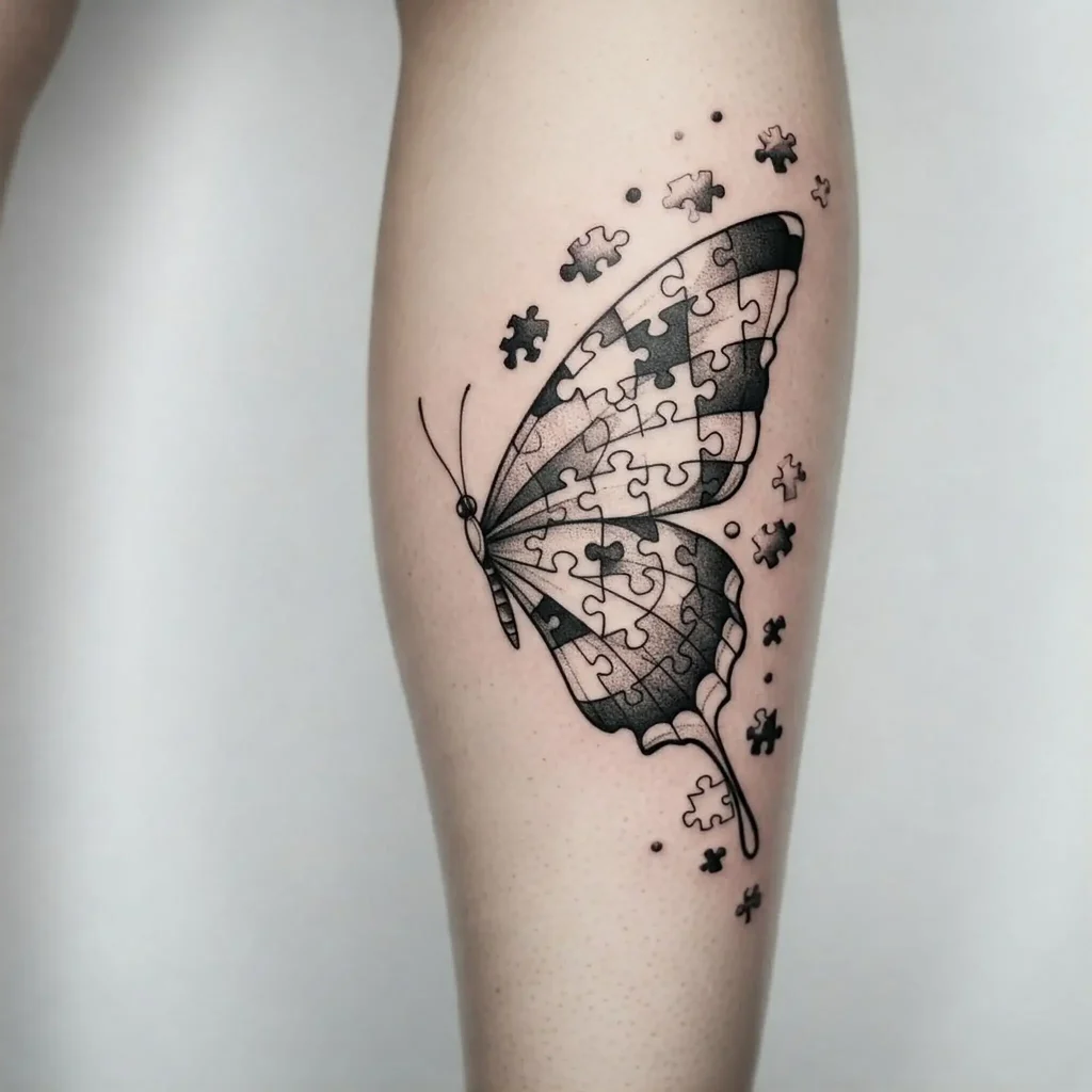 Butterfly With Puzzle Pieces