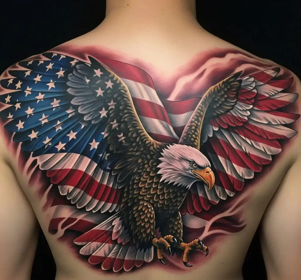 American Flag Eagle Tattoo