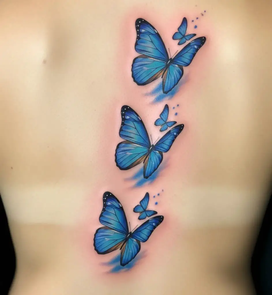 Blue Butterfly in Motion
