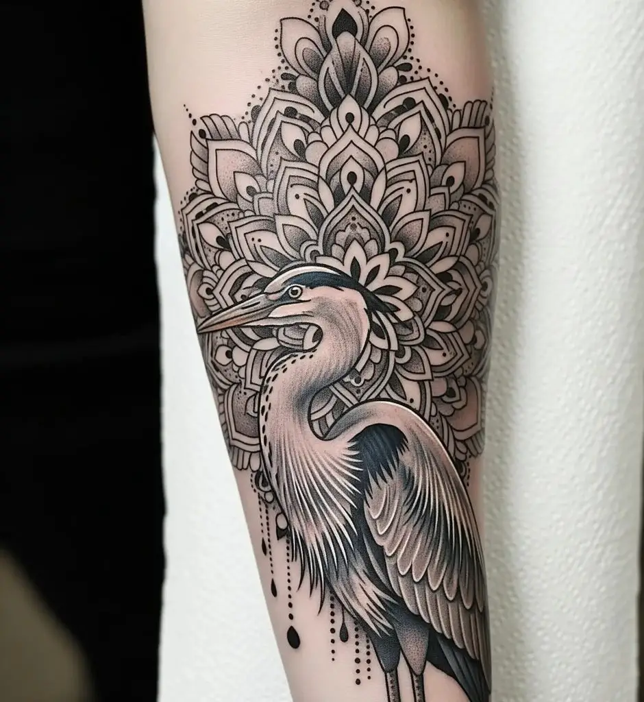 Blue Heron Mandala Fusion