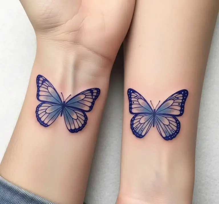 Blue Butterfly Tattoo