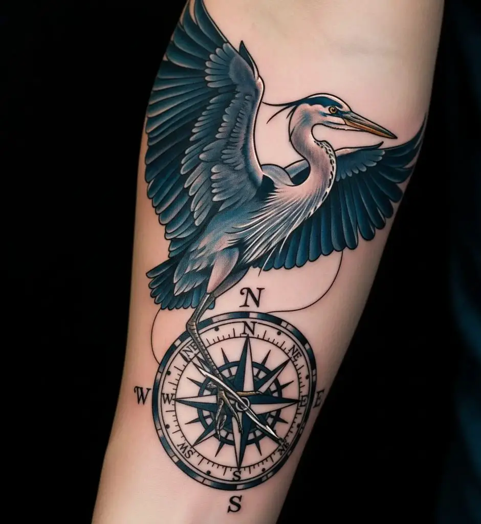  Blue Heron and Compass
