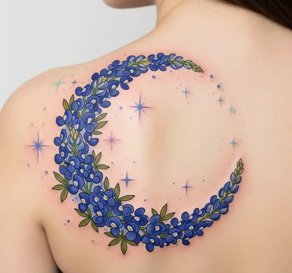 Bluebonnet Crescent Moon
