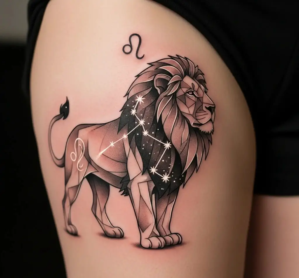 Constellation with a Lion Silhouette