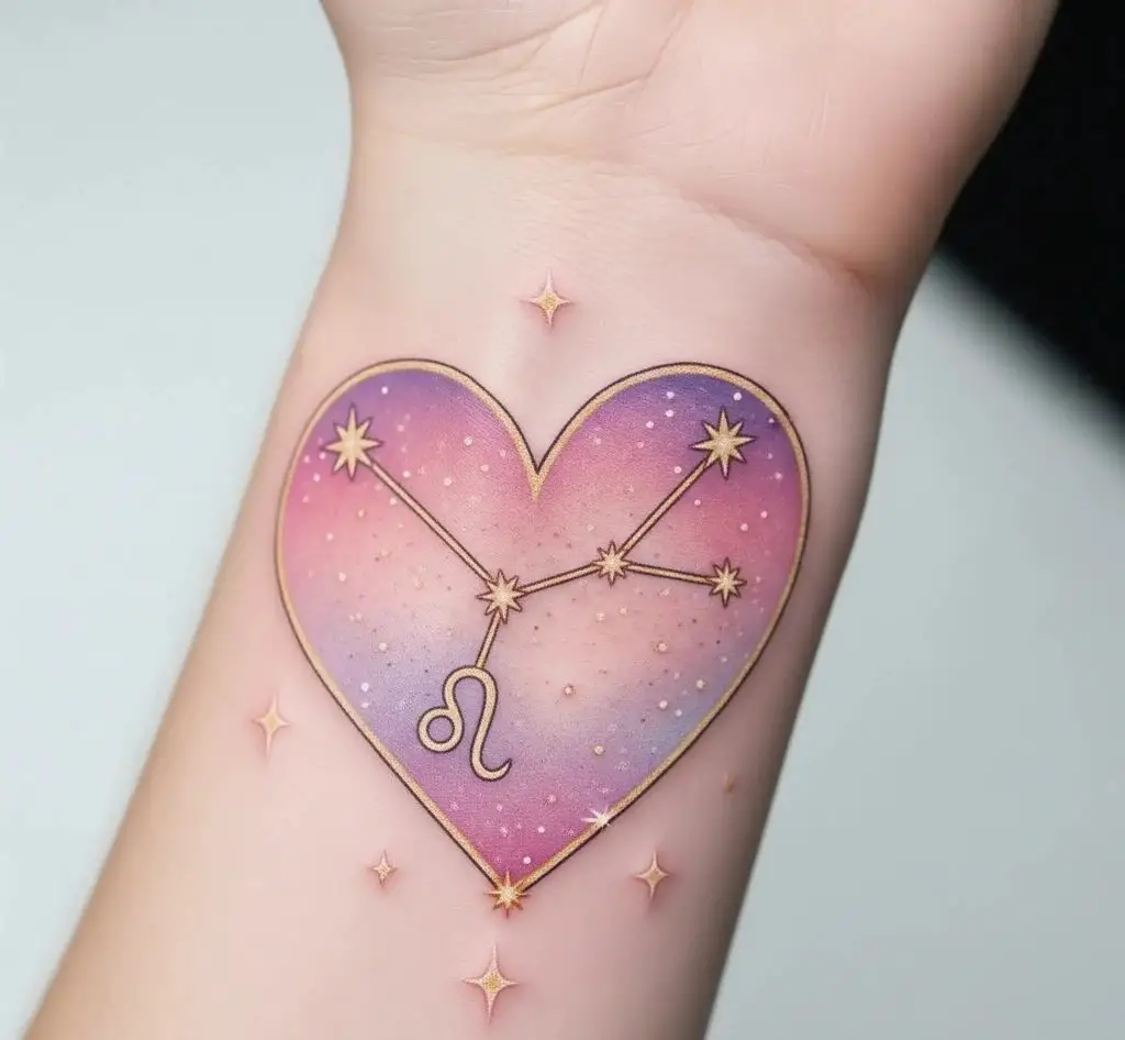 Cosmic Heart Leo Tattoo