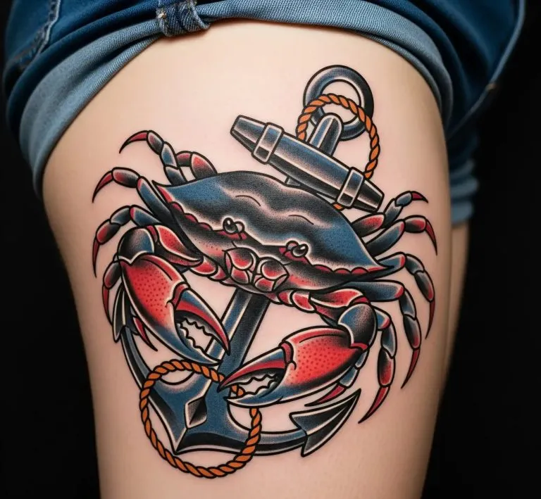 Crab Tattoo For Women