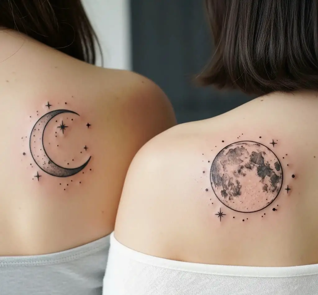 Crescent and Full Moon