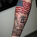 Forearm Sleeve with Flag and Landmarks