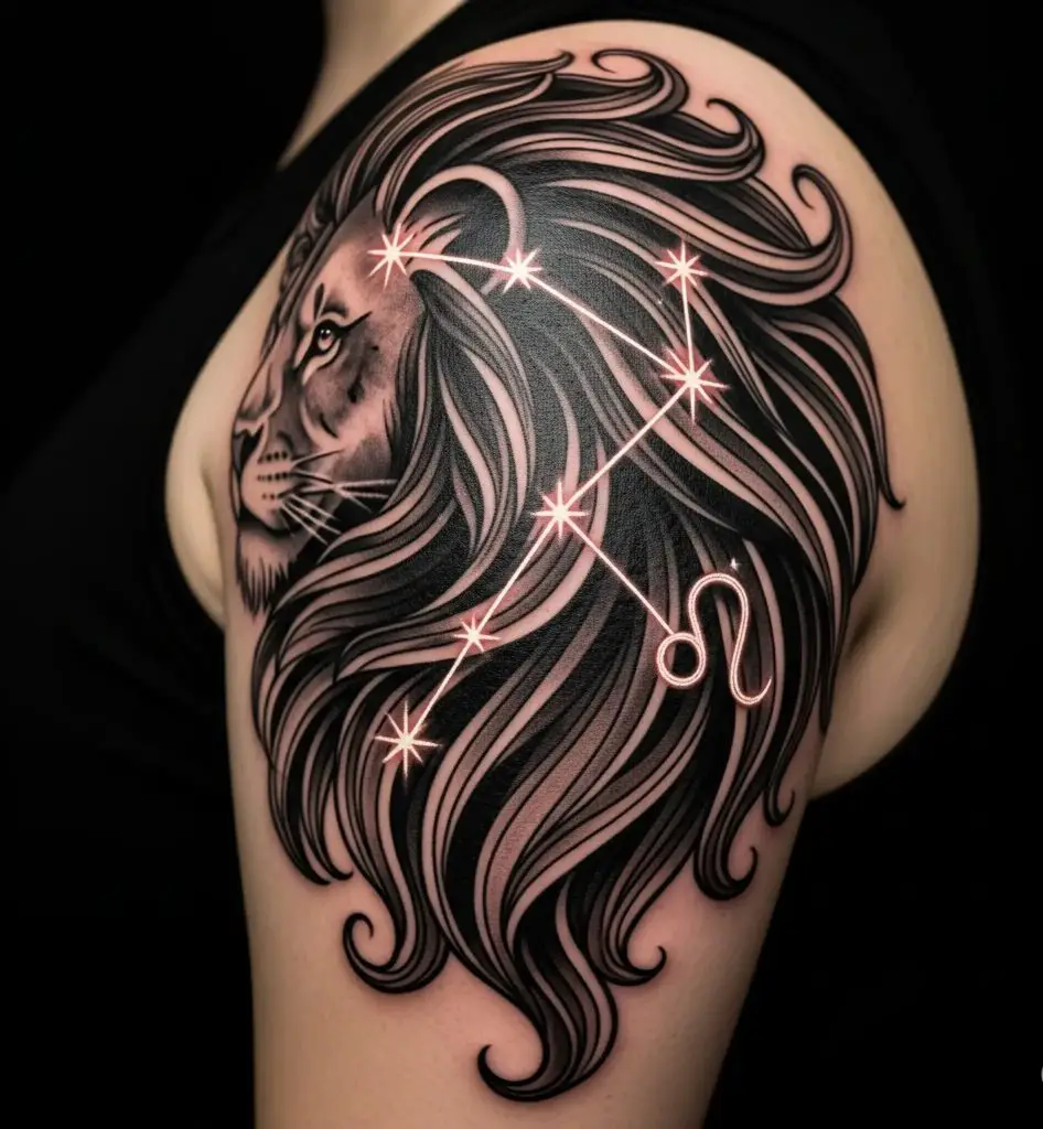 Leo Constellation on a Lion’s Mane