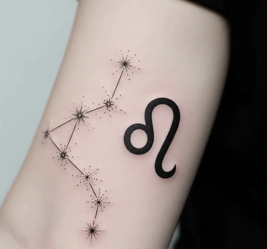 Leo Constellation with Zodiac Symbol