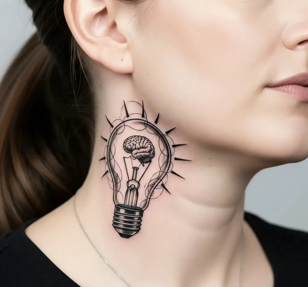 Light Bulb With Tiny Brain Inside