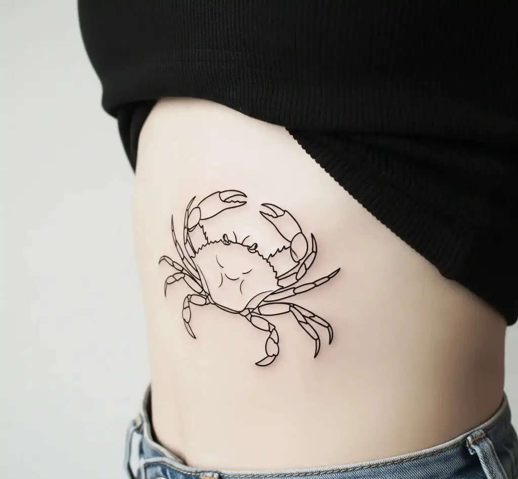 Minimalist Crab Outline