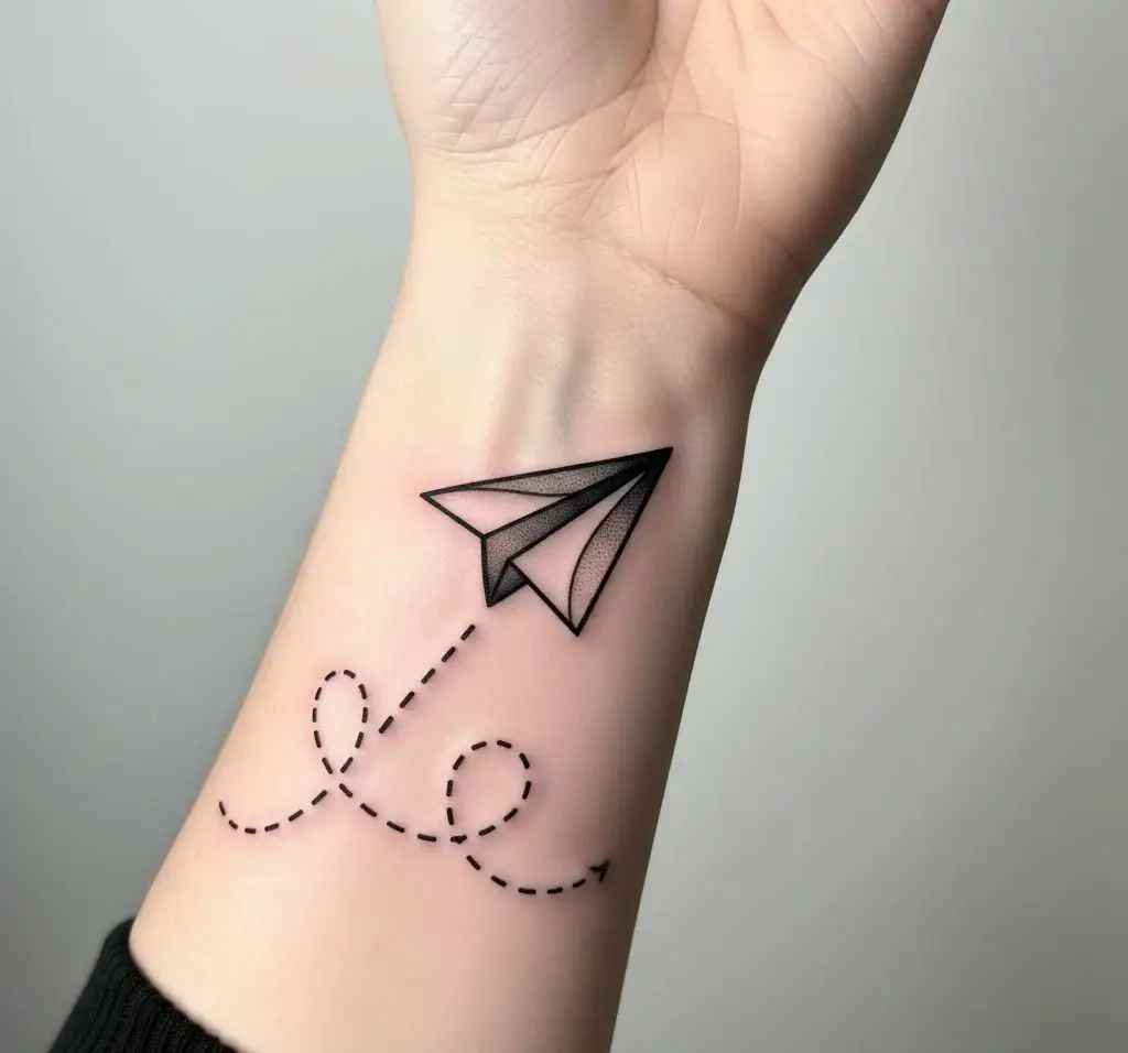 Paper Plane With Dotted Path