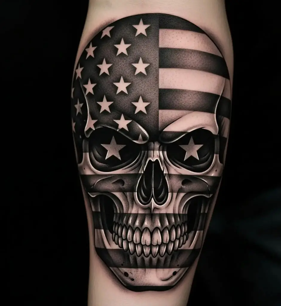 Patriotic Skull Tattoo