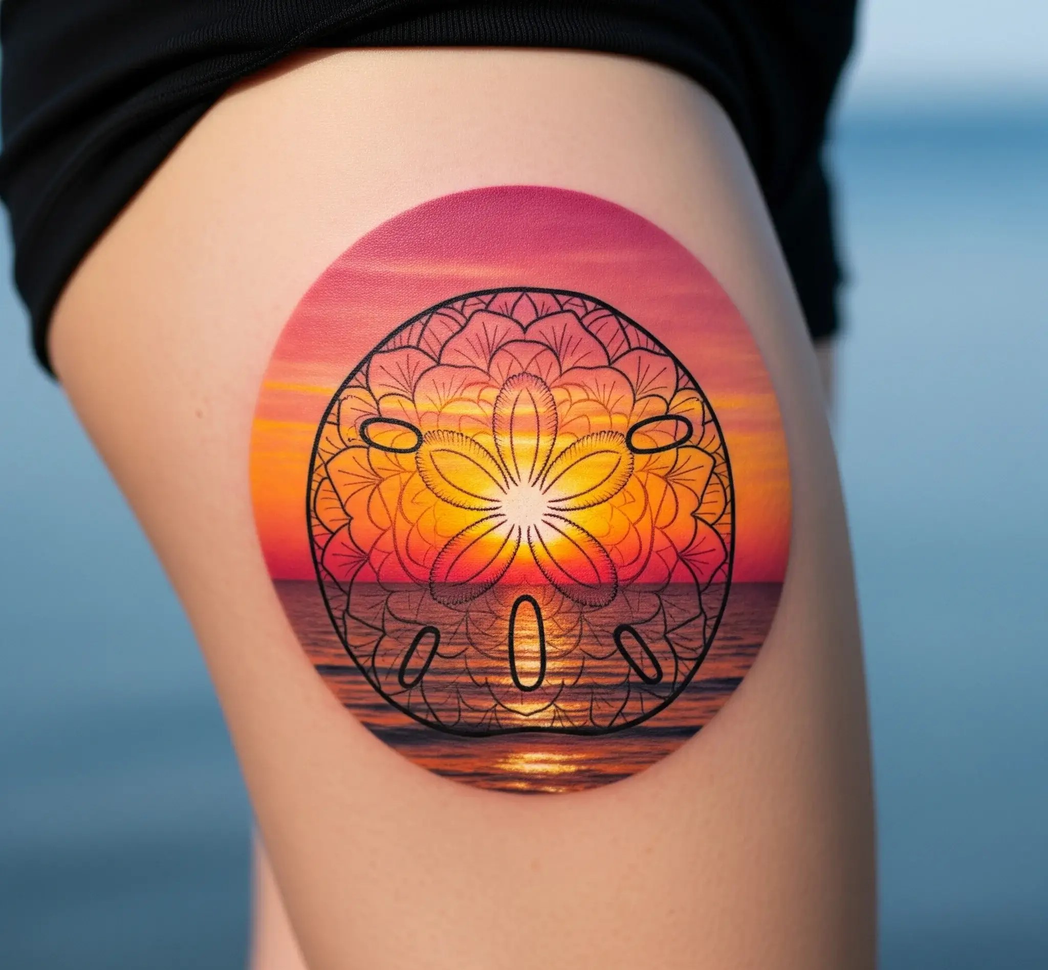 Sand Dollar with Sunset