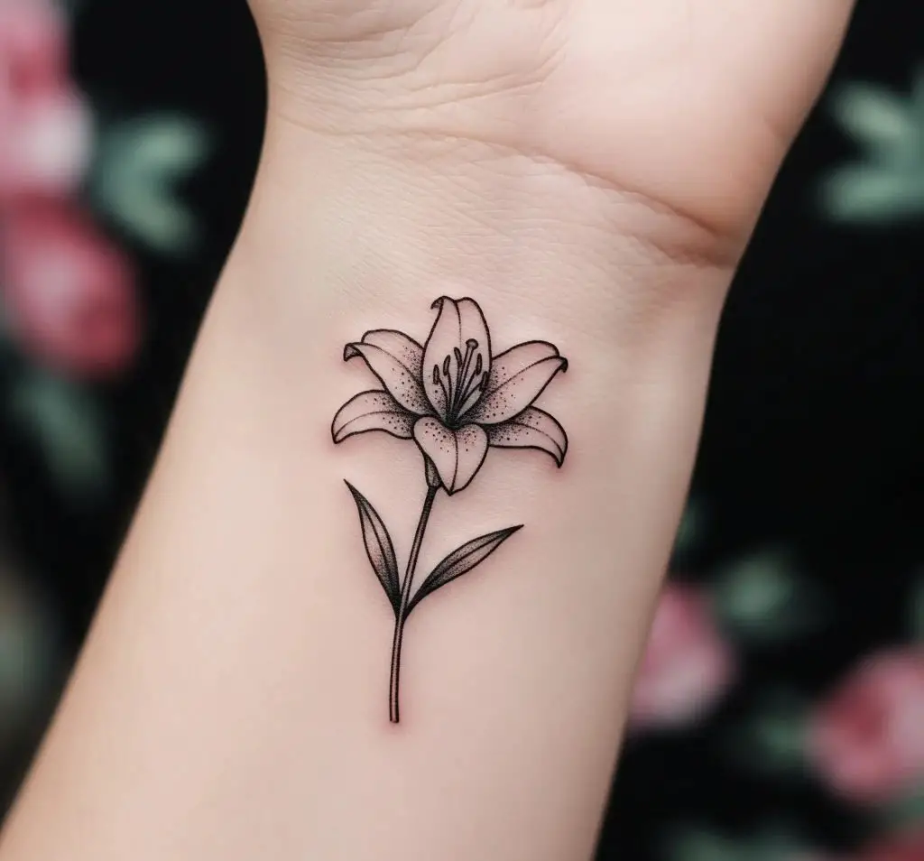 Single Stem Lily on Wrist