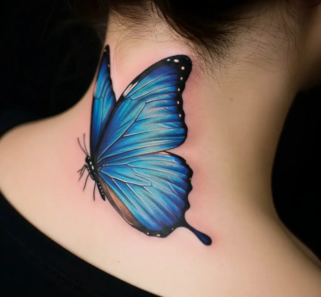 Small Blue Butterfly Nape of Neck