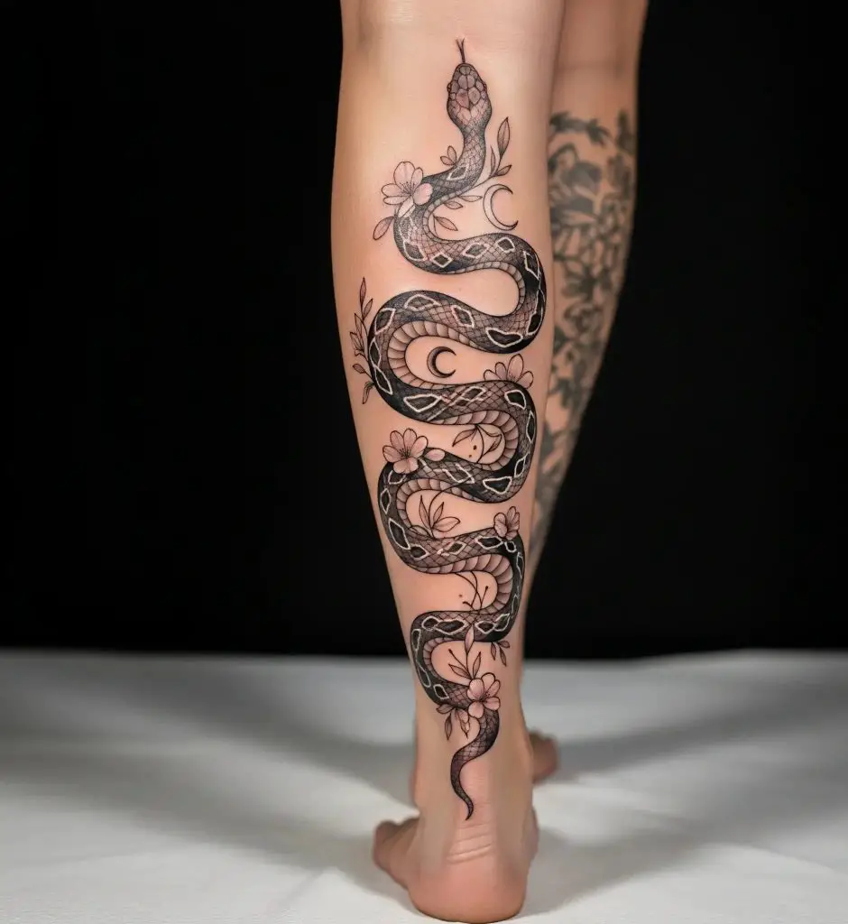 Snake Wrapped Around the Leg