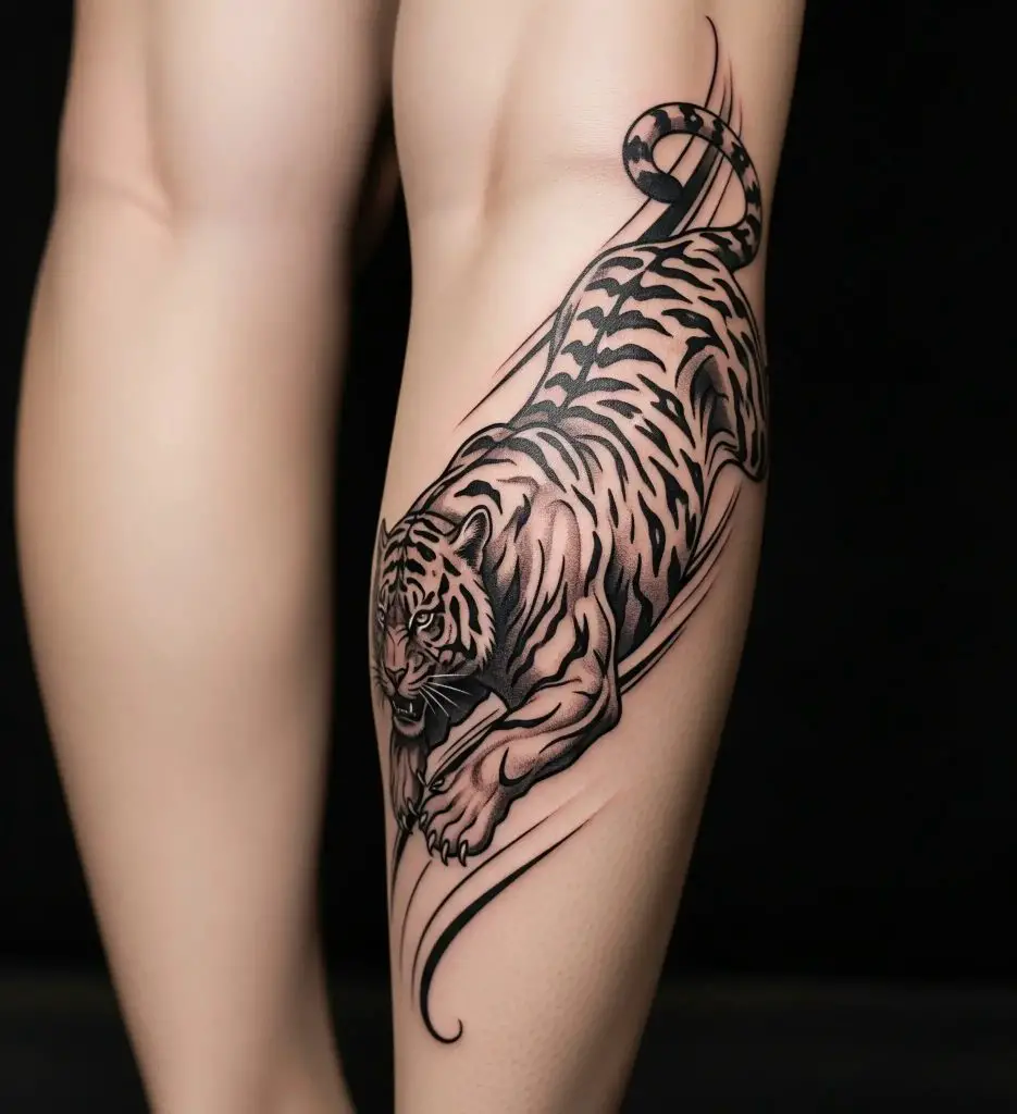 Tiger or Panther in Motion