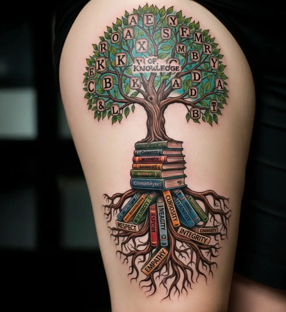 Tree of Knowledge With Roots and Books