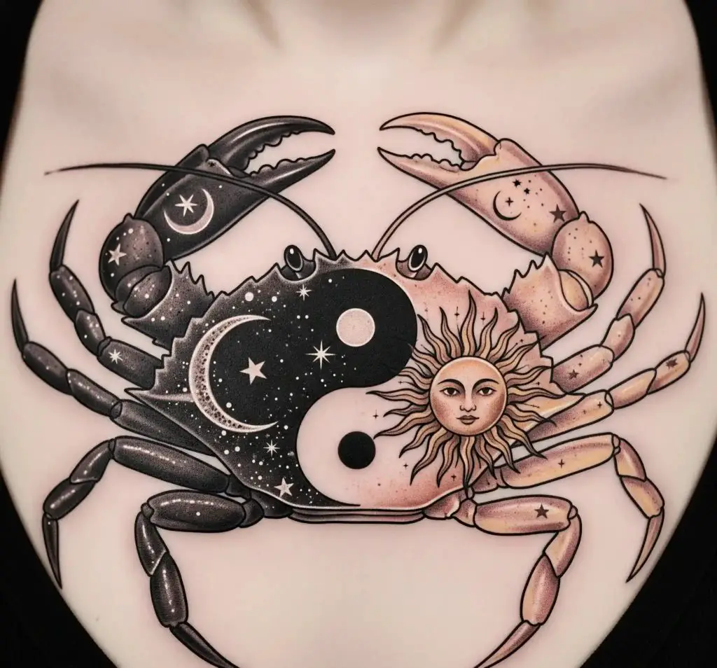 Yin Yang Crab Tattoo