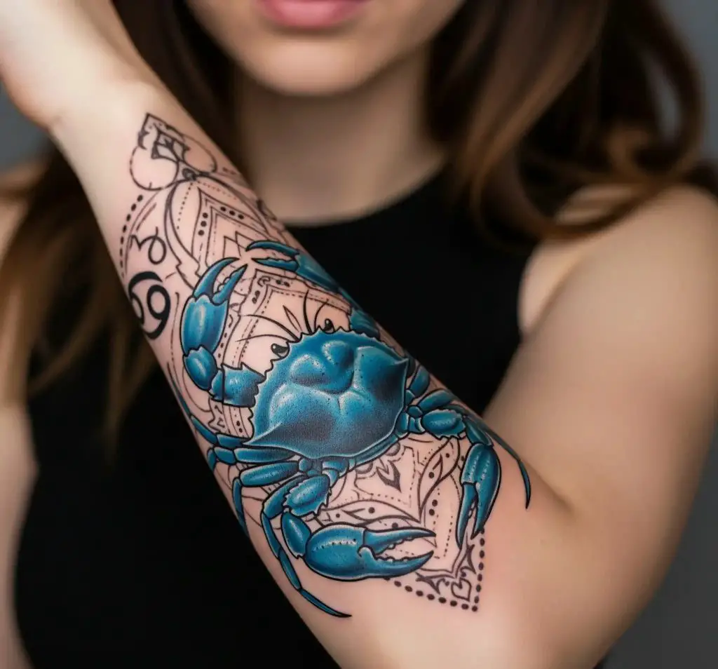 Zodiac Cancer Crab Tattoo