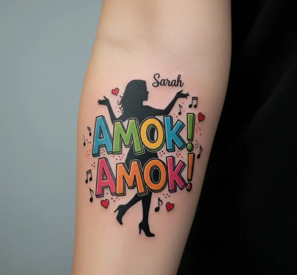 “Amok! Amok! Amok!” Quote Tattoo