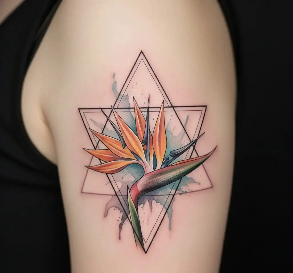 Bird of Paradise in a Triangle Frame