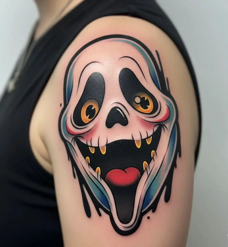 Cartoon-Style Ghost Face